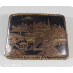 Japanese Damascene Cigarette Case Landscape 10cm Image