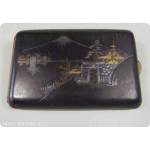 Japanese Damascene Cigarette Case Landscape 12cm Image