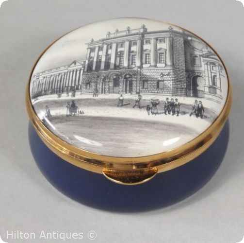 Hilton Antiques - Staffordshire Enamel Box Bank of England 6.2cm